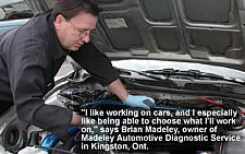 Brian Madeley, owner of Madeley Automotive Diagnostic Services in Kingston